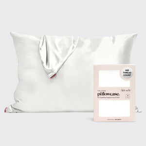 Satin Pillowcase in Ivory 2 Pack Bundle