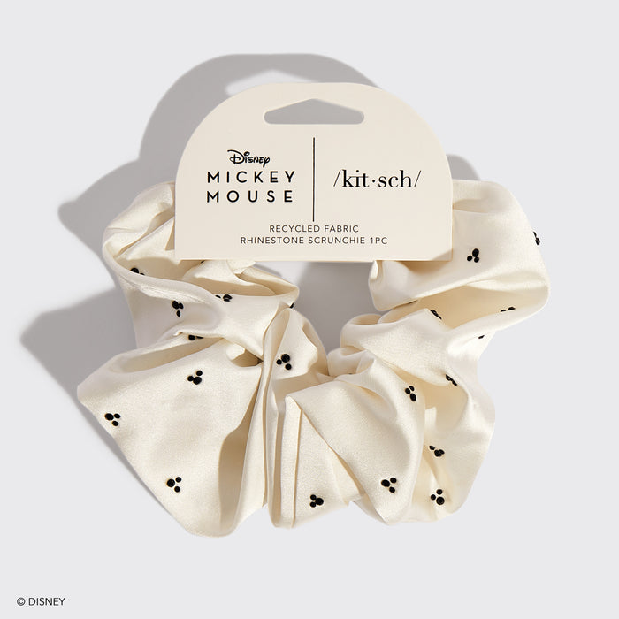 Kitsch x Mickey and Minnie Cream Rhinestone Scrunchie