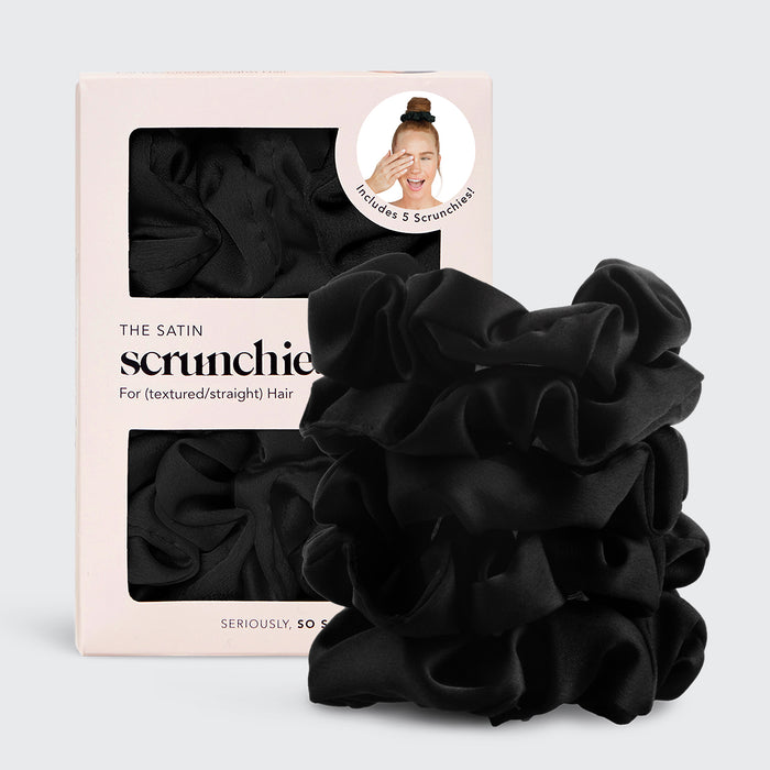 Scrunchies per dormire in raso - Nero