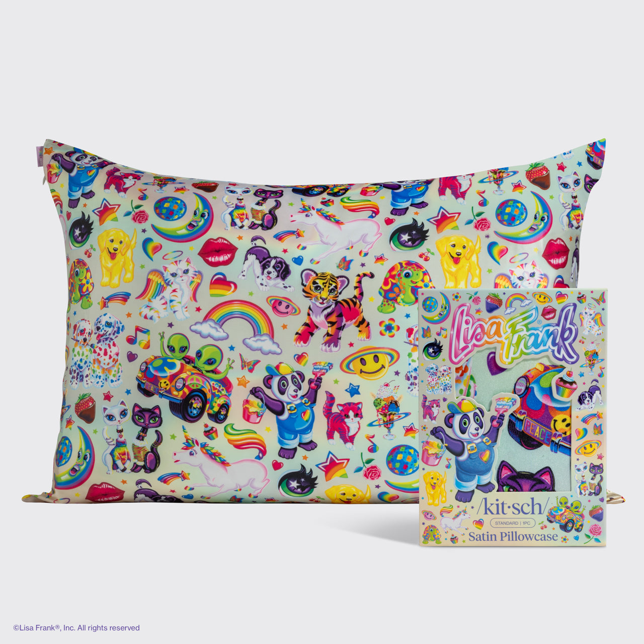 Lisa Frank x Kitsch Satin Pillowcase in The Fantastic World of Lisa Frank