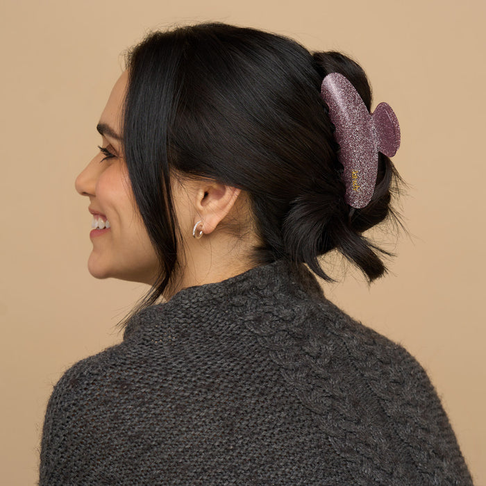 Pink Glitter Claw Clip