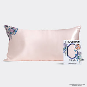 Bridgerton x Kitsch Satin Pillowcase in Wisteria - King