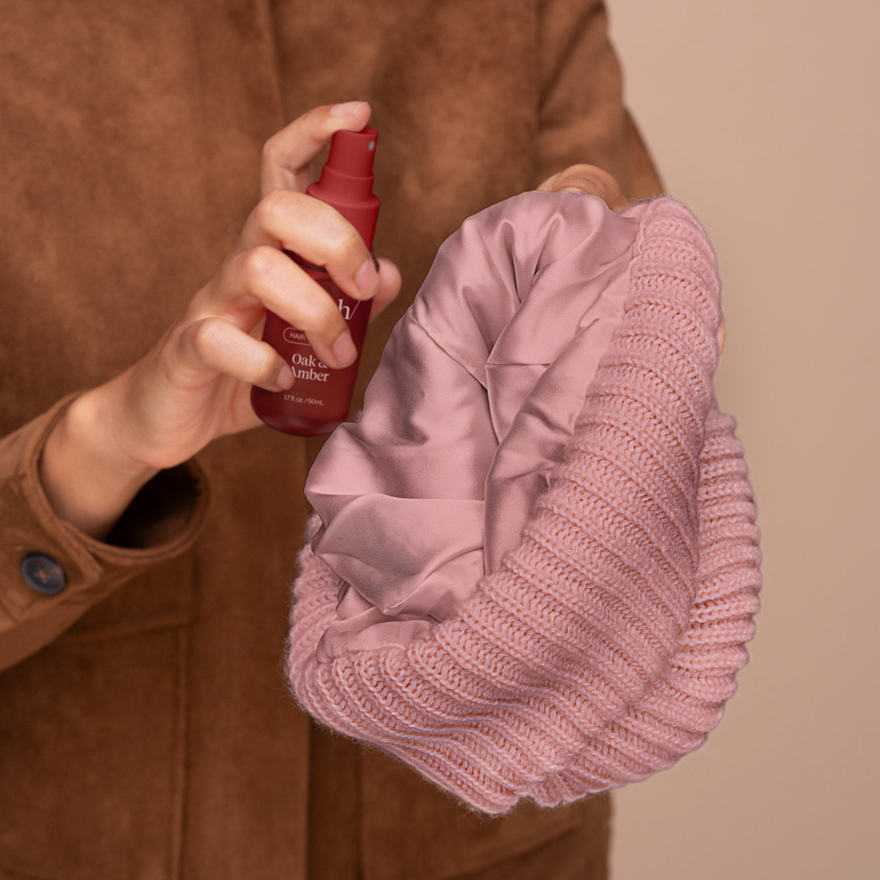 Glazey™ Satin-Lined Beanie in Blush