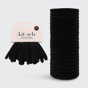 Black Elastic Hair Ties 20pc Set