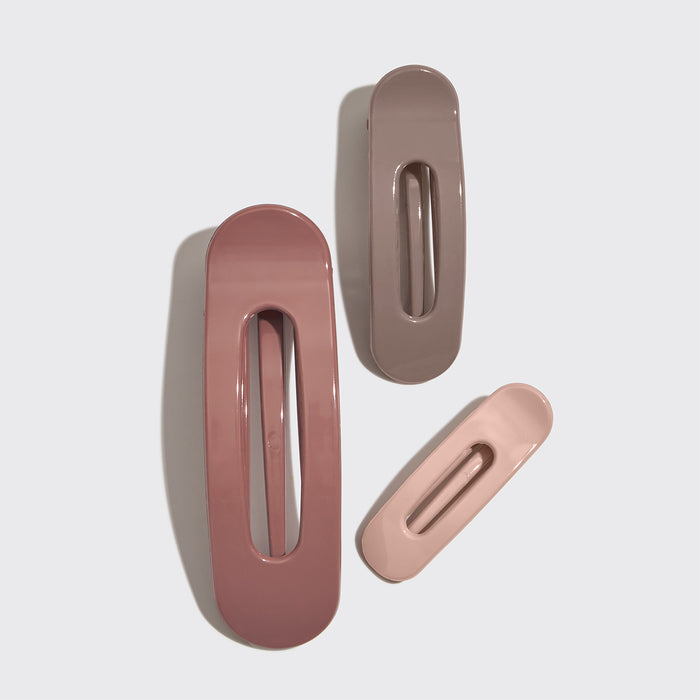 Flat Lay Claw Clip 3db Flat- Terrakotta