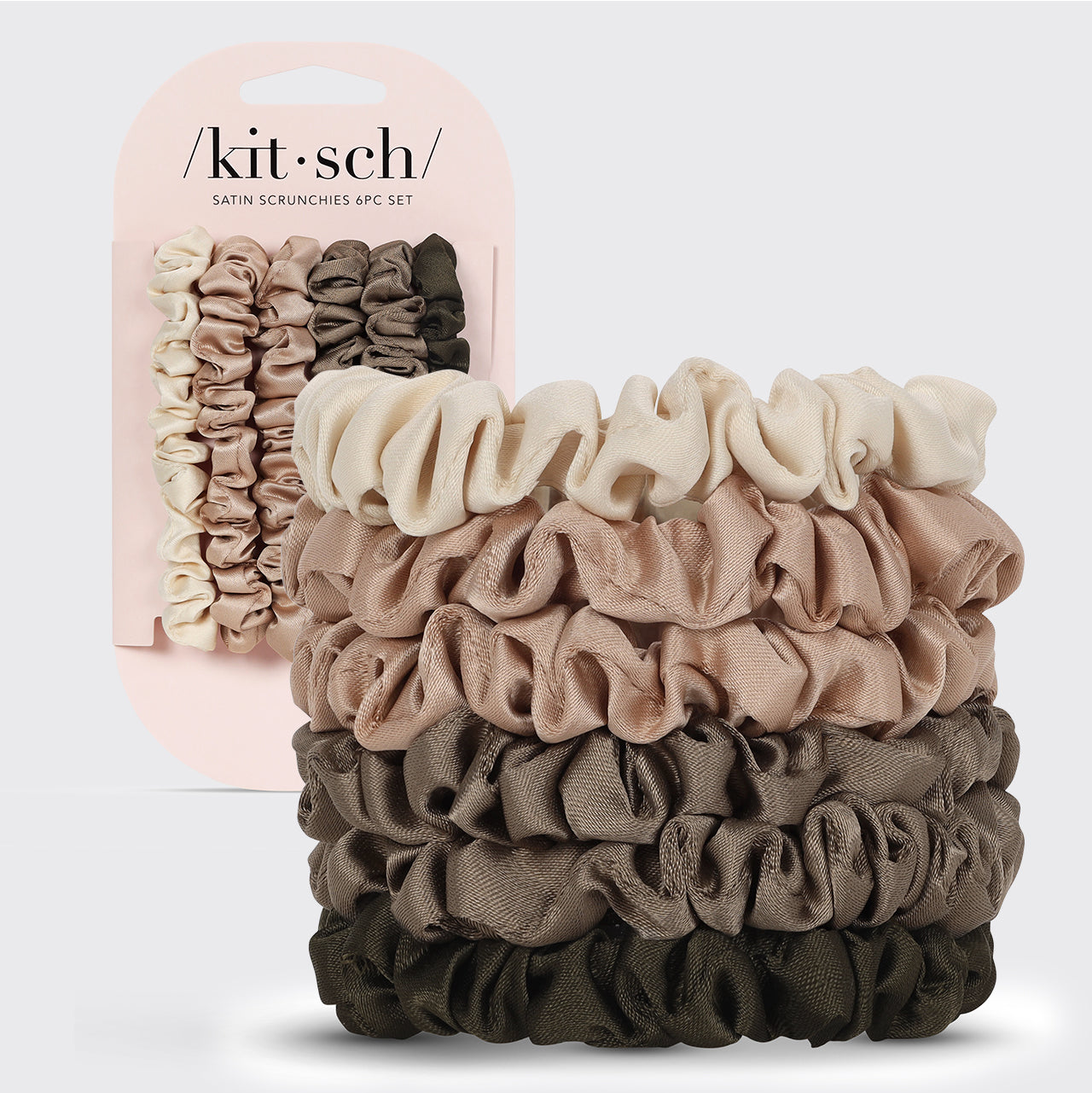 Ultra Petite Satin Scrunchies 6τμχ - Ευκάλυπτος