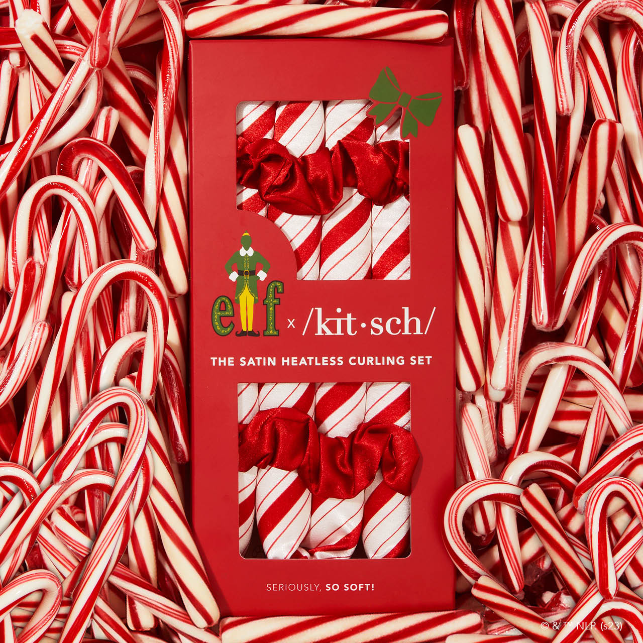 elf x Kitsch Rizador Satinado Sin Calor - Candy Cane