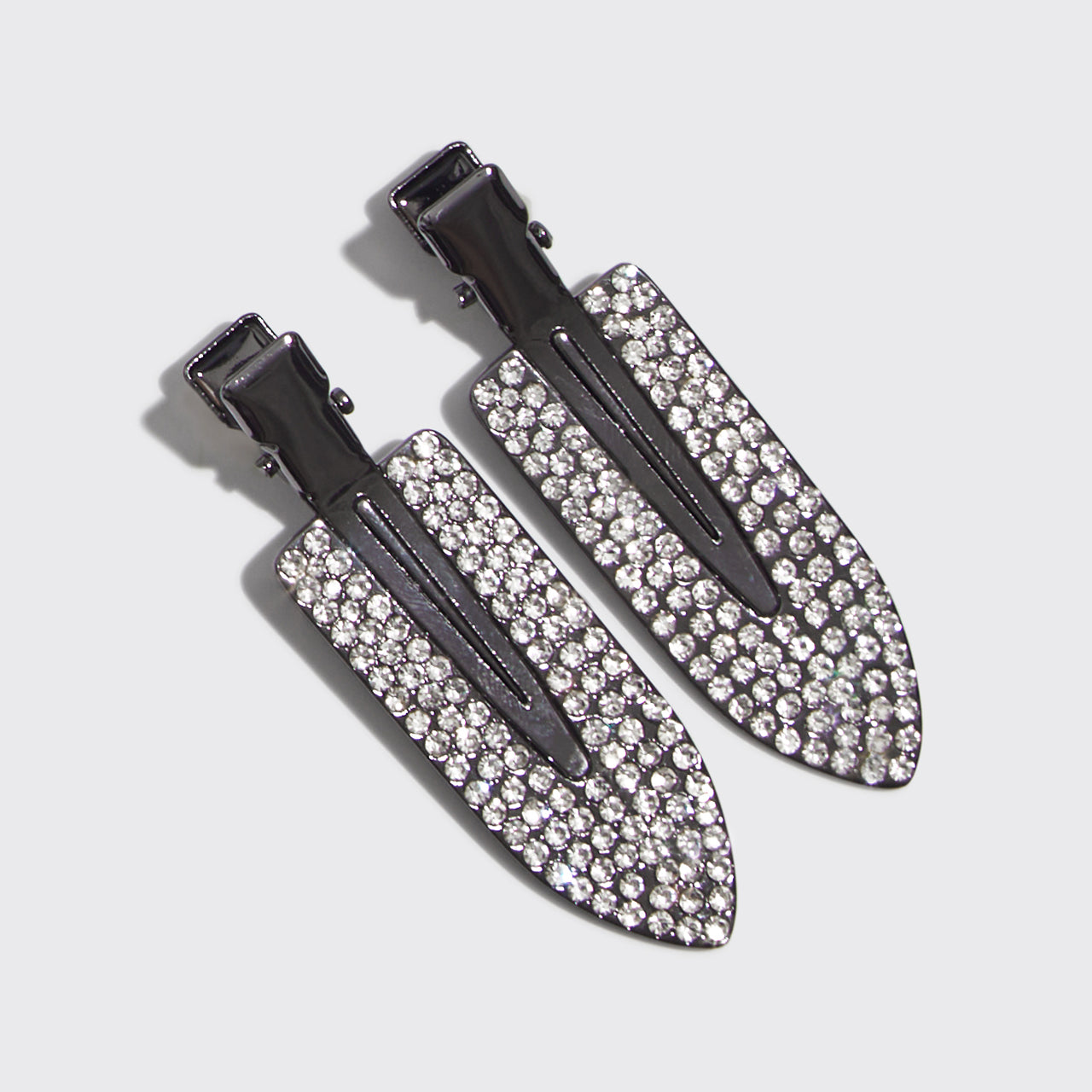 Metal Rhinestone Creaseless Clips 2pc Set