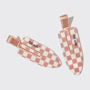 Clips en plastique recyclé XL Creaseless 2pc Set - Terracotta Checker