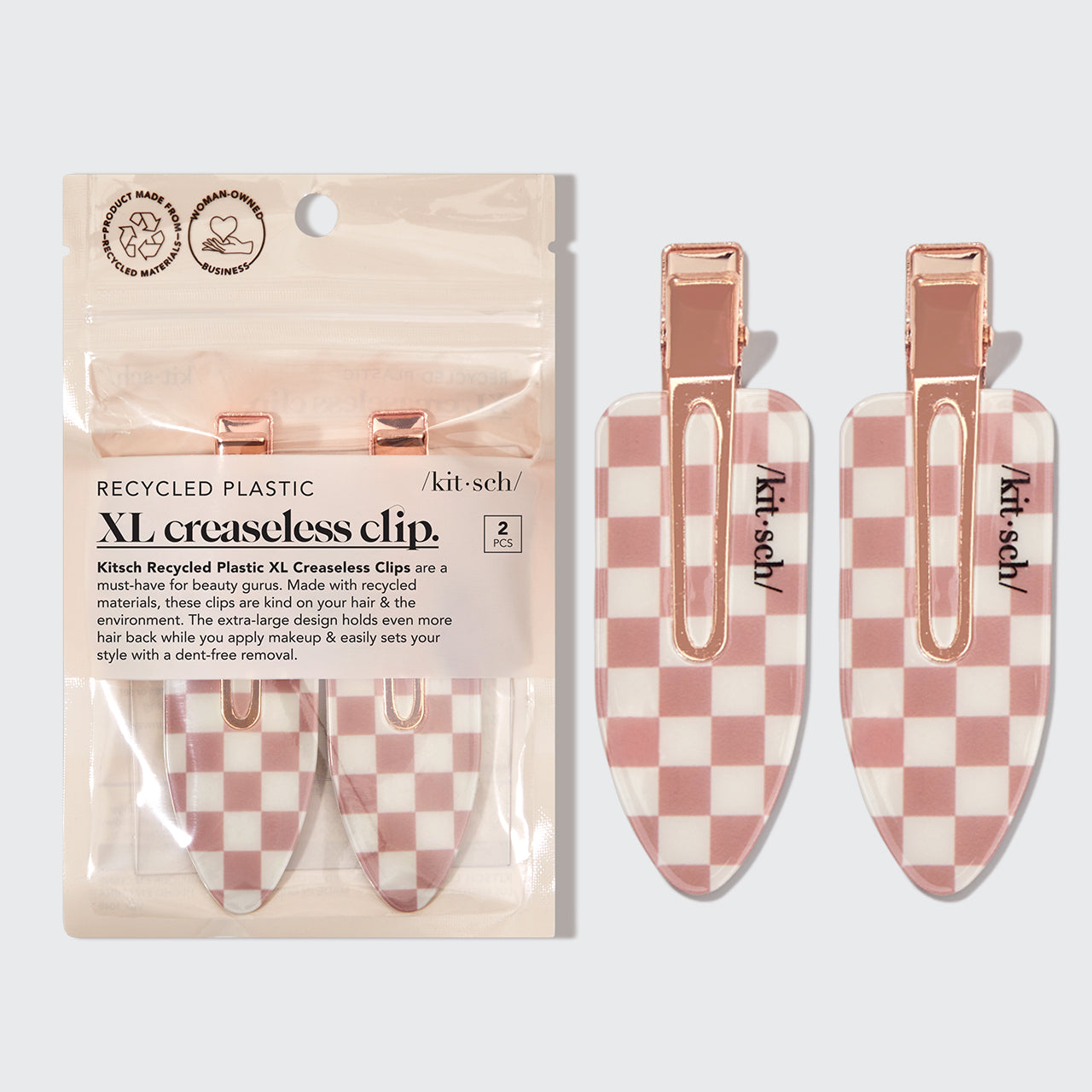 XL Creaseless Clips 2pc Set - Terracotta Checker