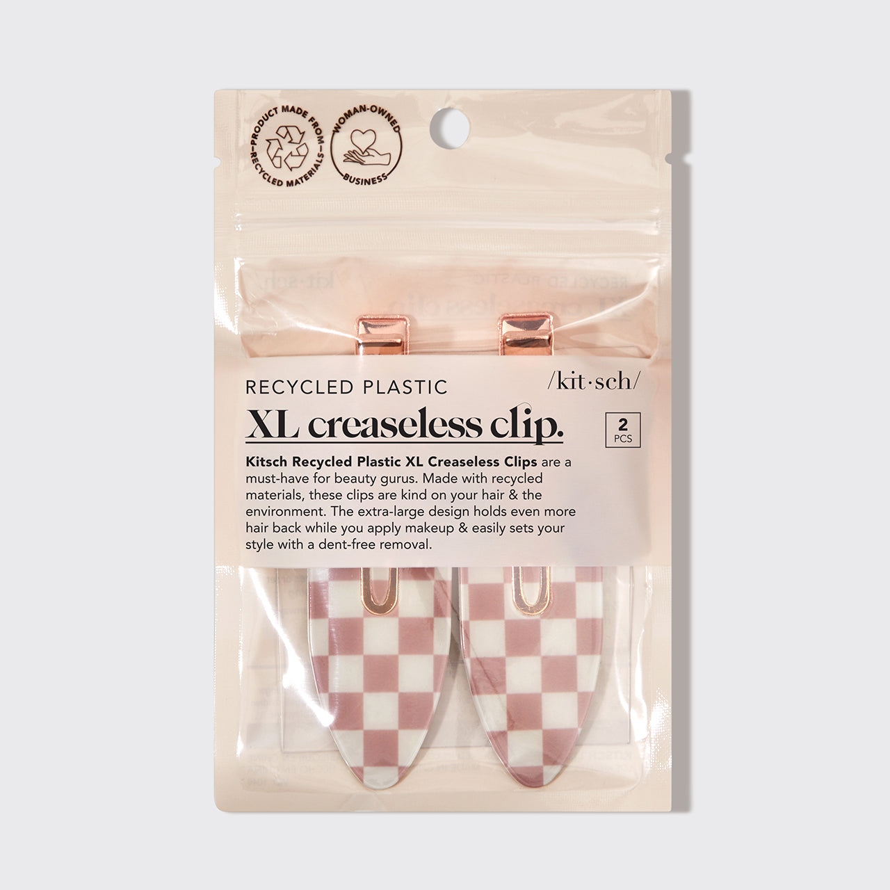 XL Creaseless Clips 2pc Set - Terracotta Checker