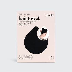 Serviette à cheveux écologique - Noir