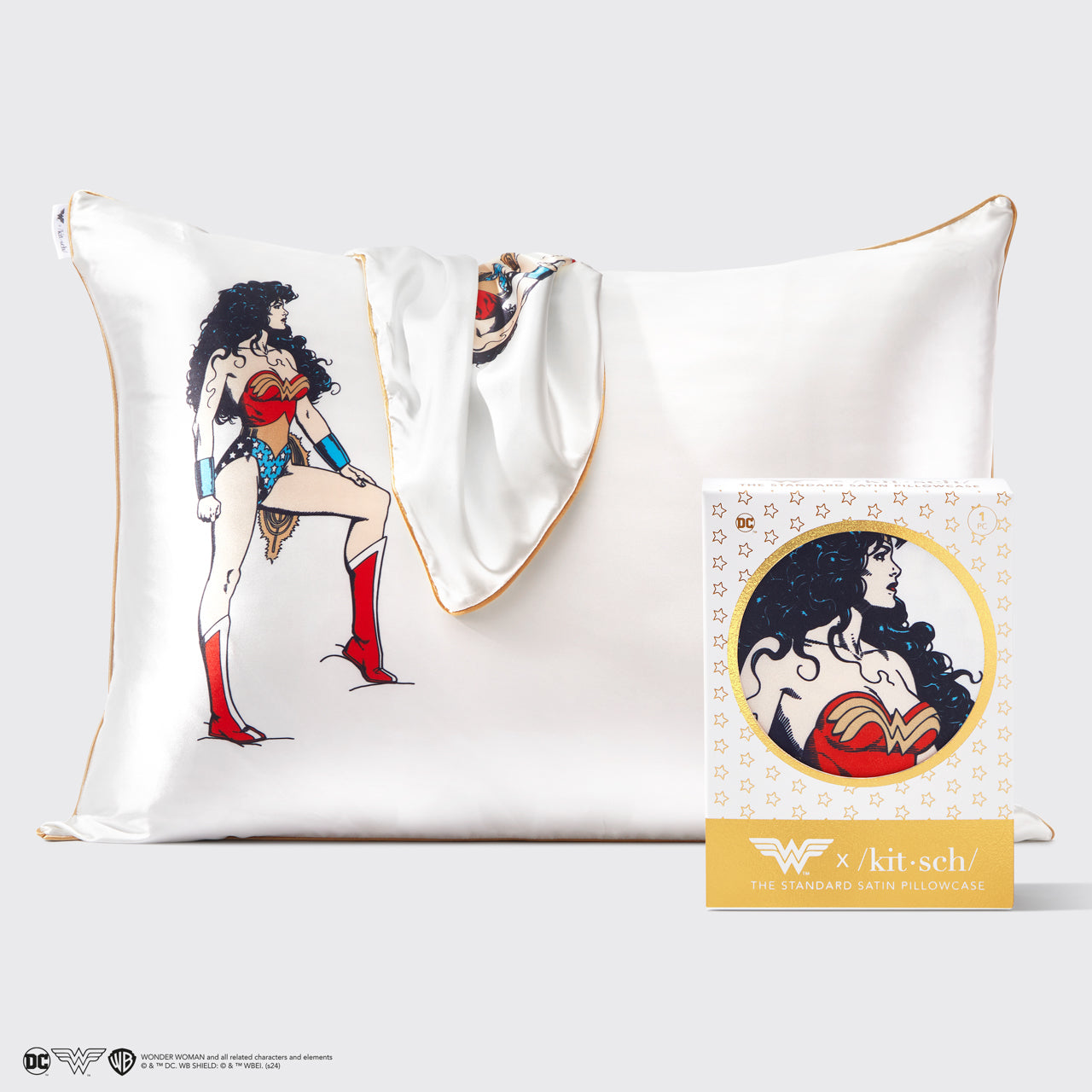 Kitsch x Wonder Woman Satin Pillowcase - Believe In Wonder