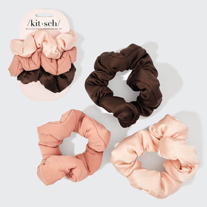 Recyceltes Gewebe Wolke Scrunchies 3pc Set - Rosenholz