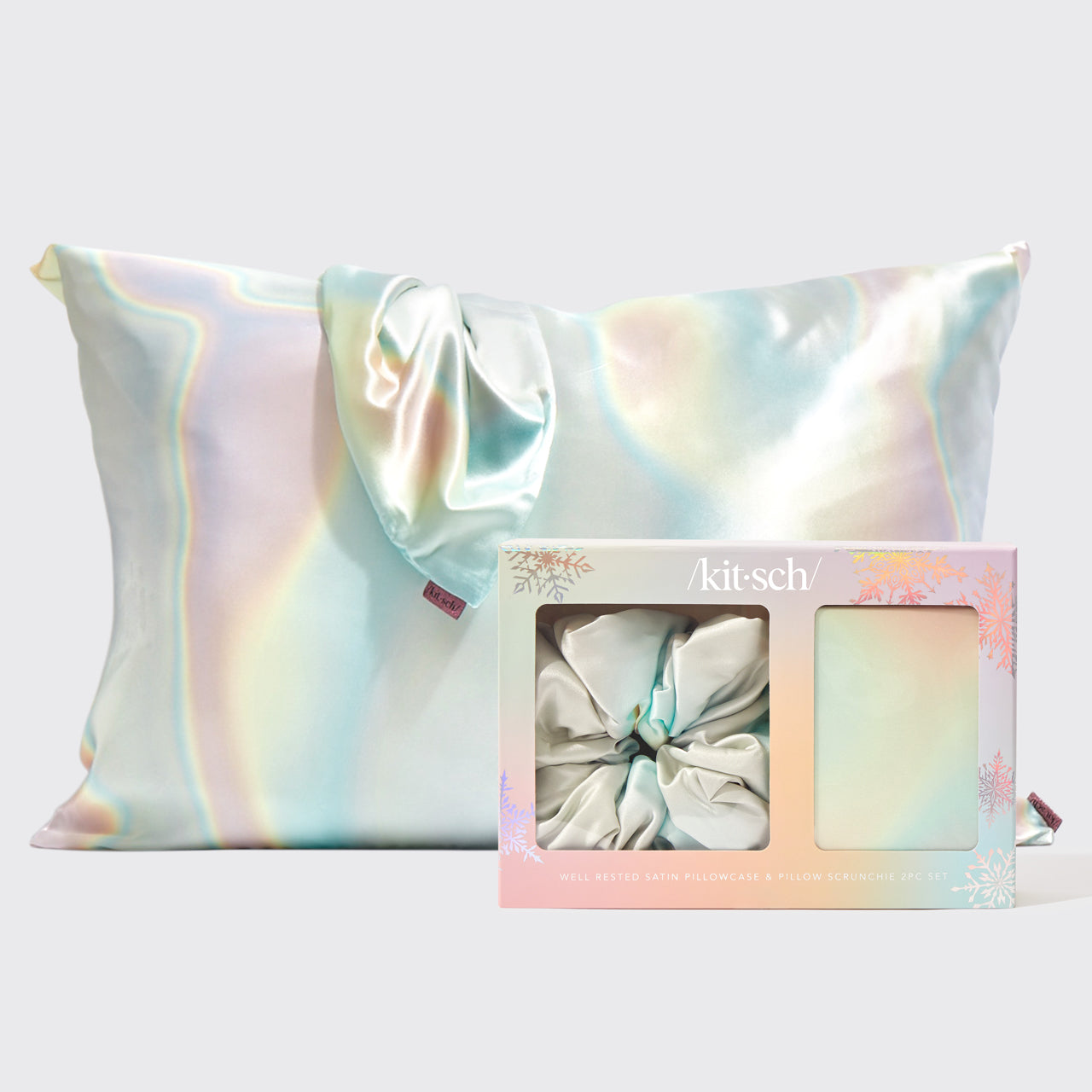 Satin Pillowcase and Pillow Scrunchie 2pc Set - Aura