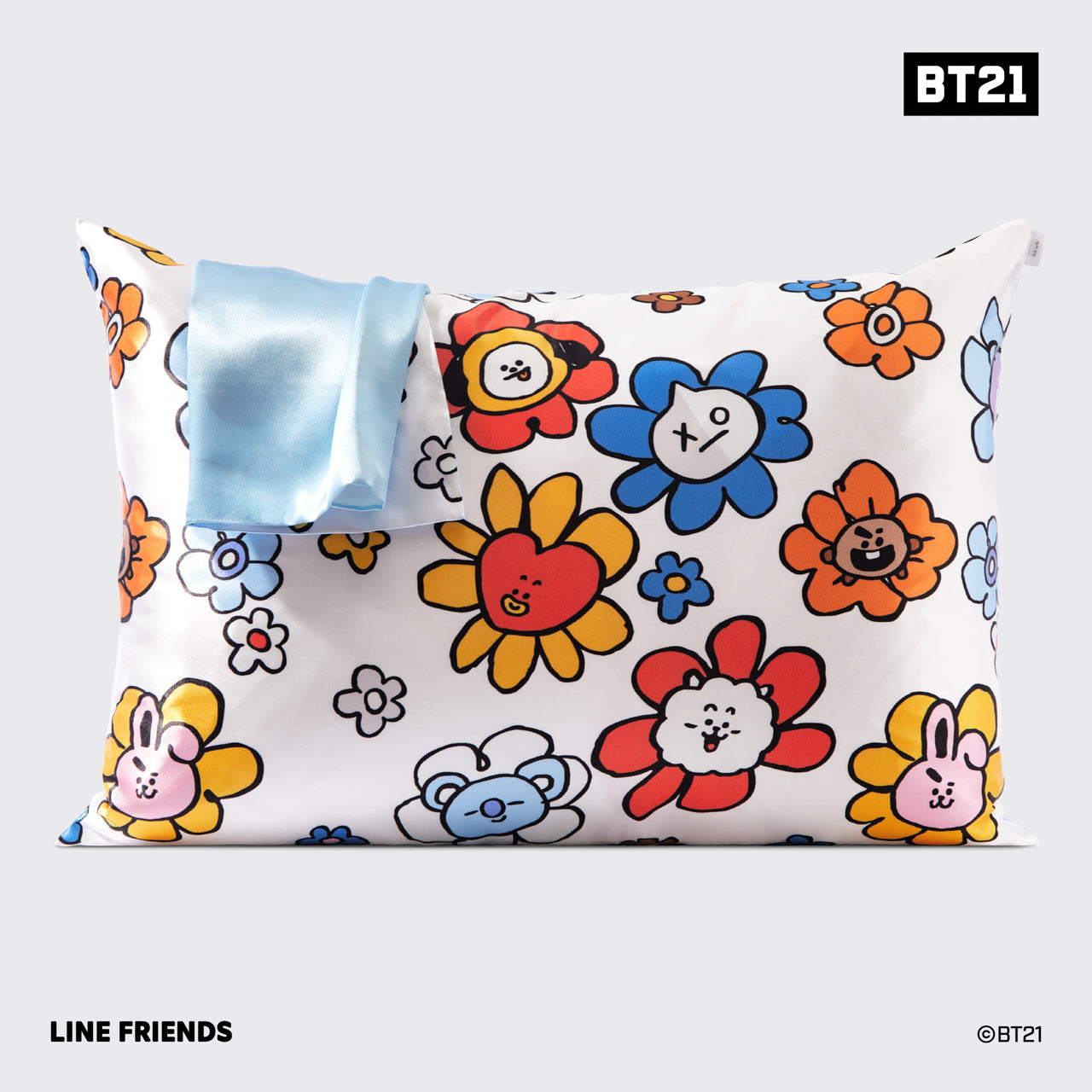 BT21 meets Kitsch Funda de almohada de satén - KOYA