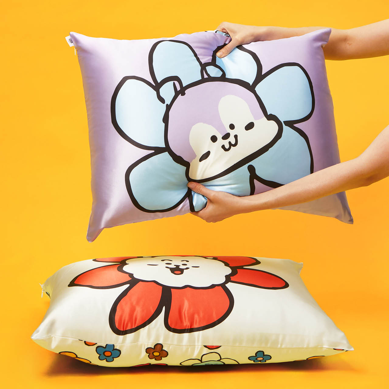 BT21 trifft Kitsch Satin-Kissenbezug - MANG