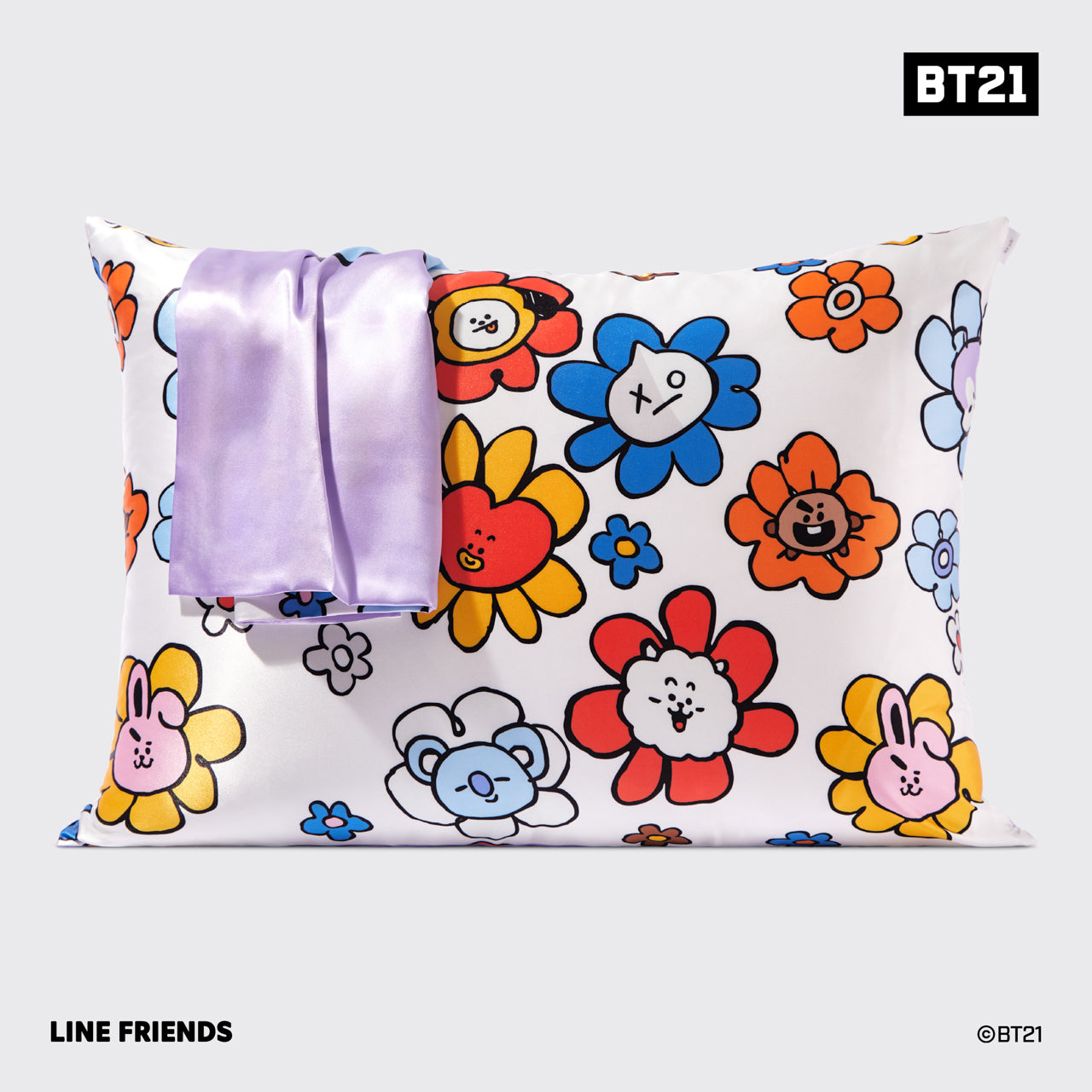 BT21 incontra la federa in raso Kitsch - MANG