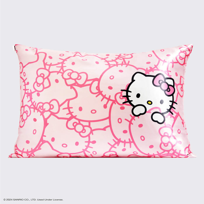 Hello Kitty x Kitsch Μαξιλαροθήκη Standard - Ροζ πρόσωπα γατούλας