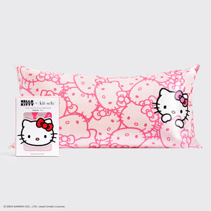 Kitsch x Hello Kitty Taie d'oreiller King - Visages roses de Hello Kitty