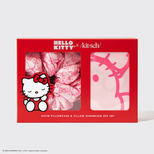 Hello Kitty x Kitsch Satijnen Kussensloop & Kussen Scrunchie 2-Delige Set