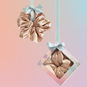 Cuscino di raso Scrunchie - Champagne