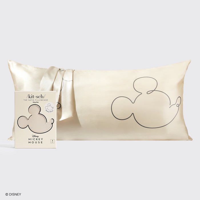 Kitsch & Mickey und Minnie Satin Kissenbezug König Mr. Maus - Creme