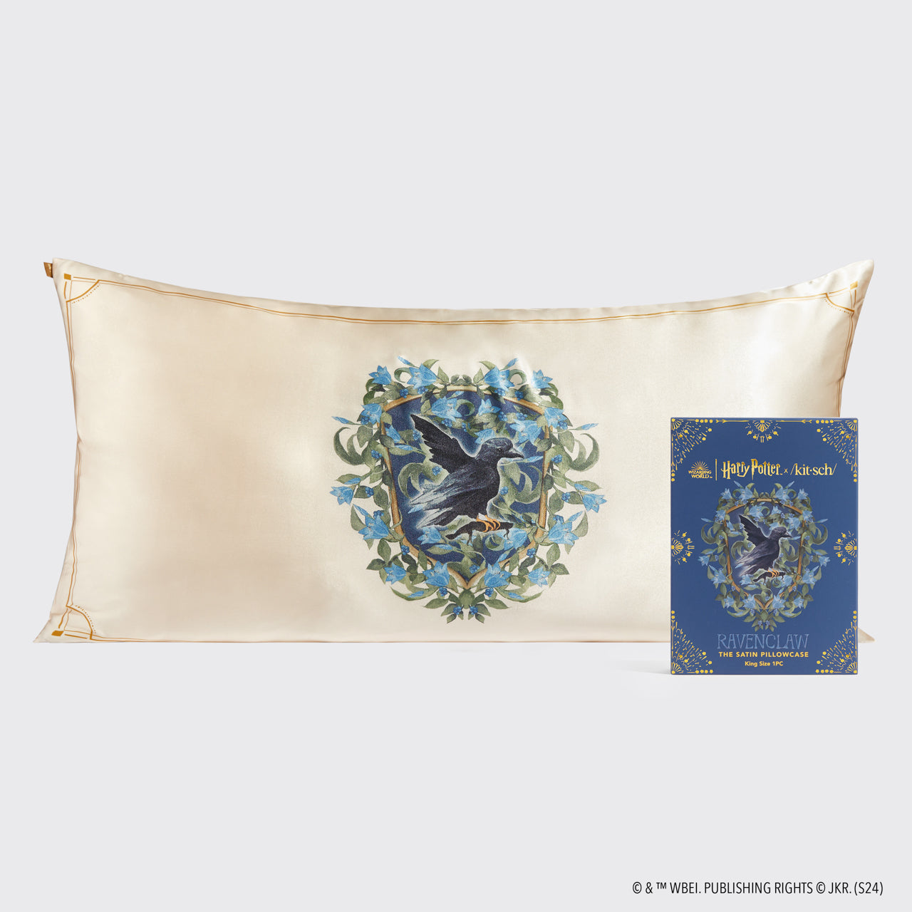 Harry Potter x Kitsch Funda de almohada de satén Rey - Ravenclaw