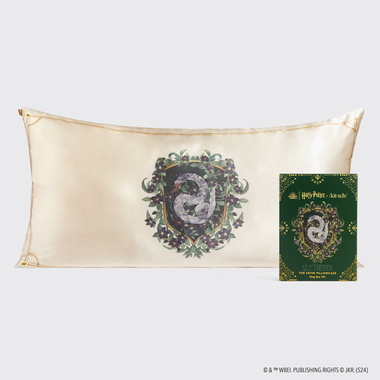 Harry Potter x Kitsch Satin-Kissenbezug King - Slytherin