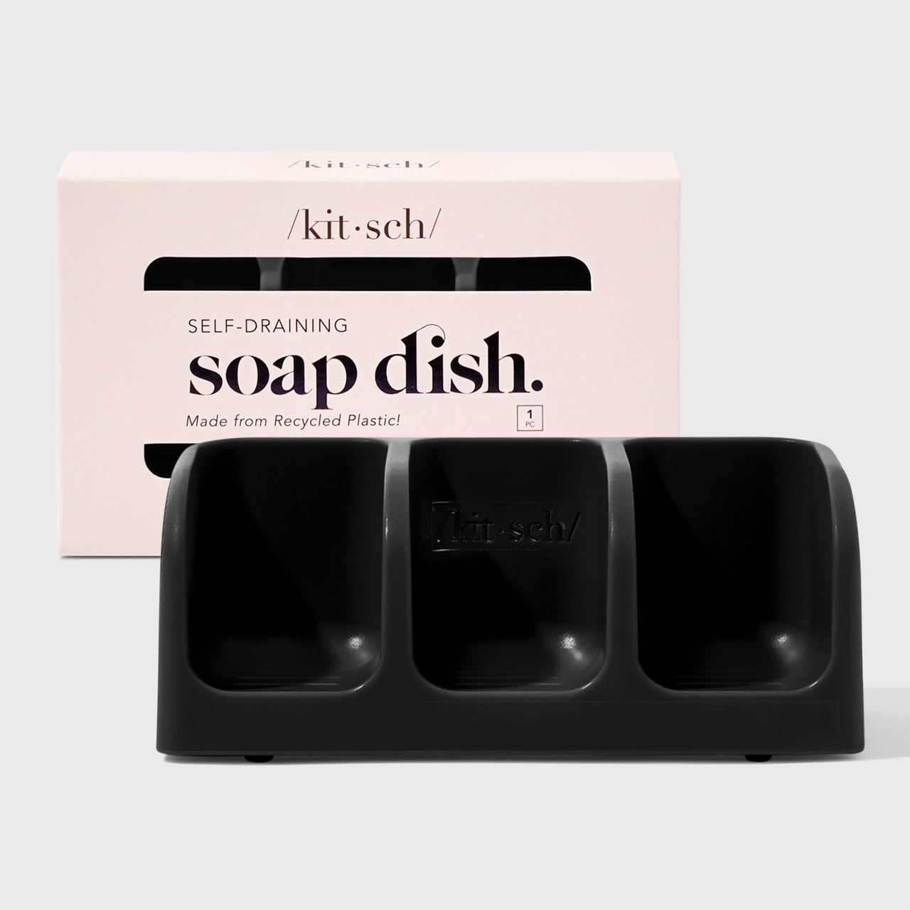 Self-Draining Soap Dish - Black