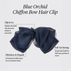 Blue Orchid Chiffon Bow Hair Clip