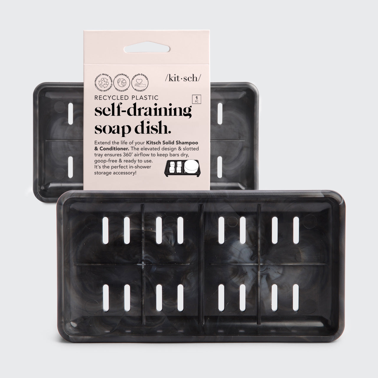 Self Draining Soap Dish - Black