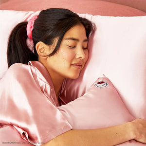 Kitsch x Hello Kitty Satin Pillowcase - Pink Hello Kitty Face