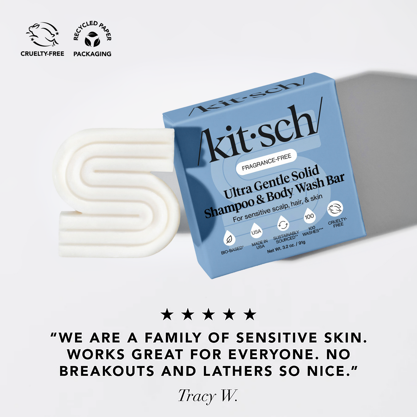 Ultra Sensitive Shampoo & Body Wash Bar Fragrance Free